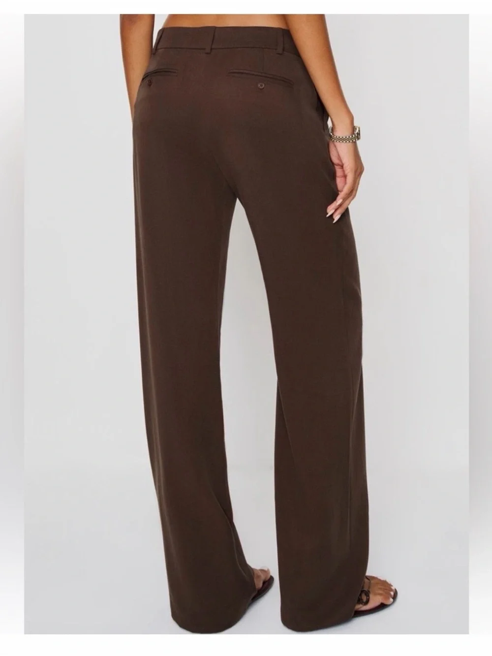 Reformation Gisele Low Rise Pants in Cafe 12 - Picture 3 of 6